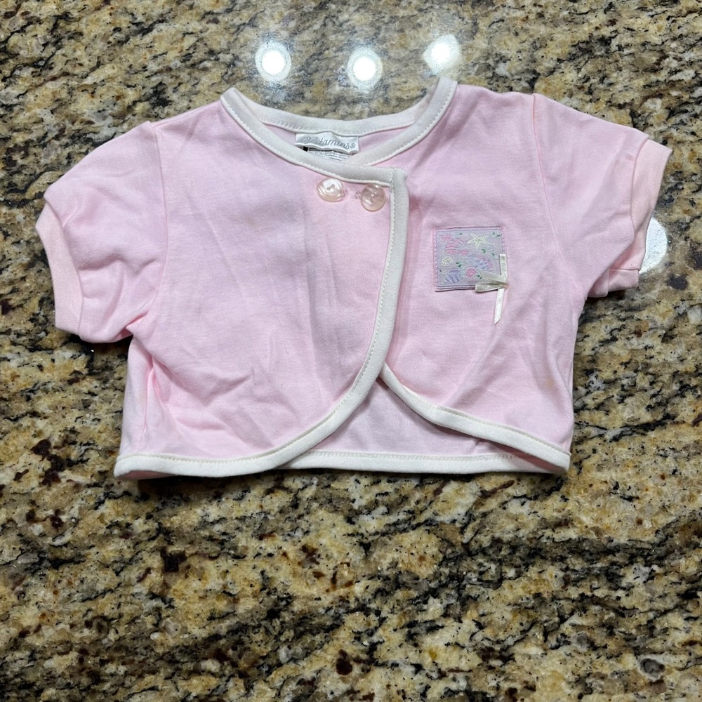 Vitamins Baby Girl Pink Shrug Bolero Cardigan Seashell Patch 0-3 Months‎